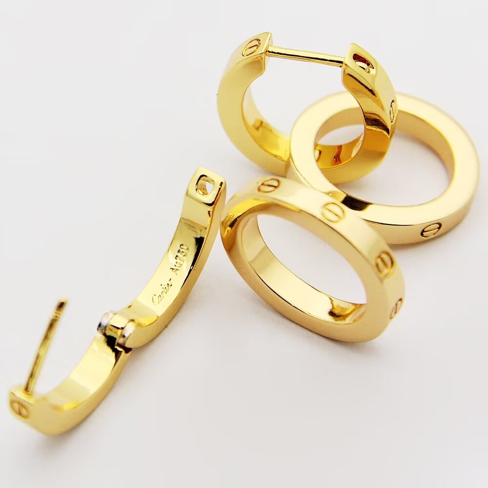 rose gold rose Stud Earrings for women - alternate angle view 9