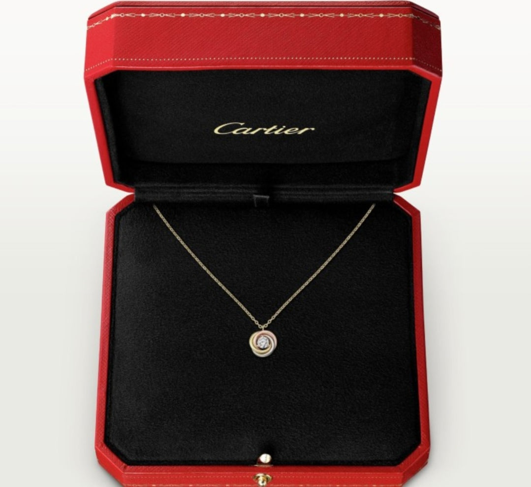 tricolor crystal delicate Necklace for women - alternate angle view 4