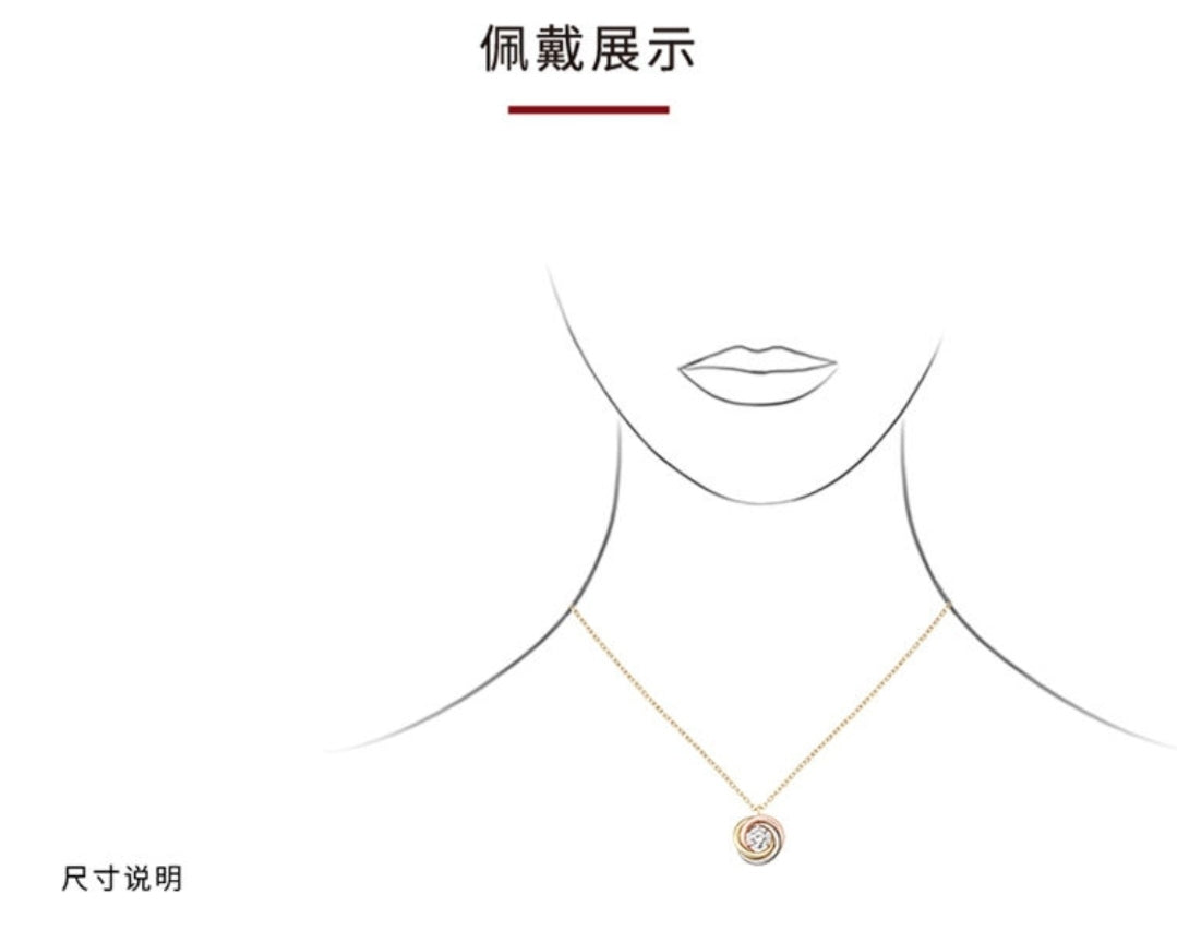 tricolor crystal delicate Necklace for women - alternate angle view 5