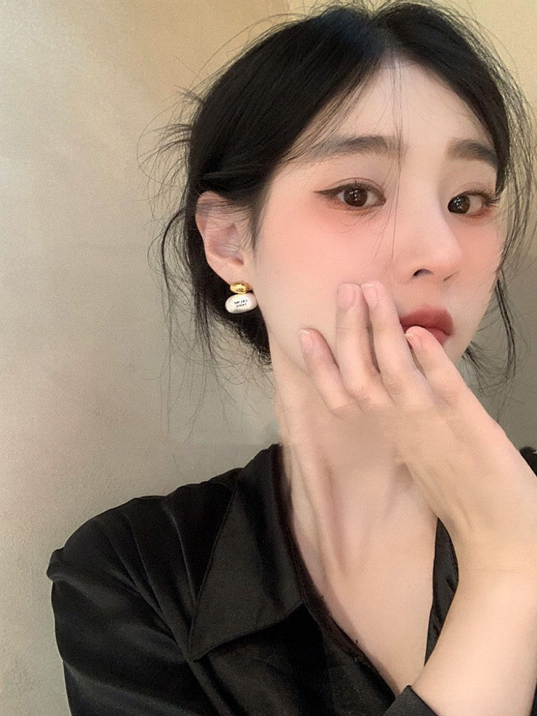 letter Stud Earrings for women - alternate angle view 10
