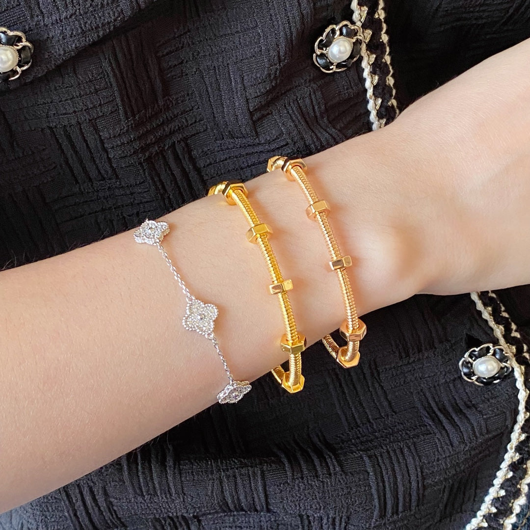 rose gold rose Bangle for women - alternate angle view 8