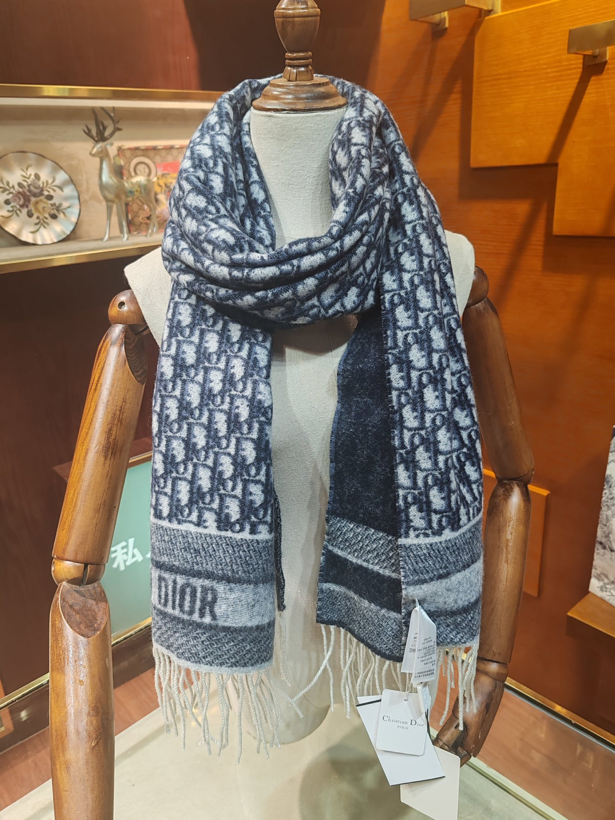 velvet floral Scarf for men - alternate angle view 2