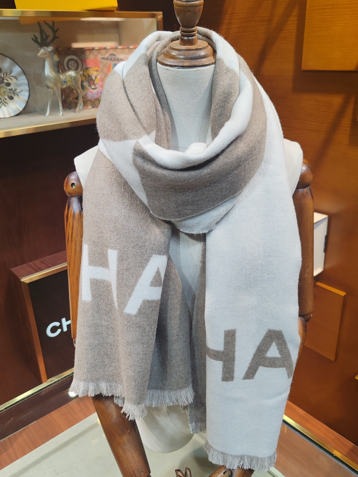 velvet double c Shawl for women - alternate angle view 8