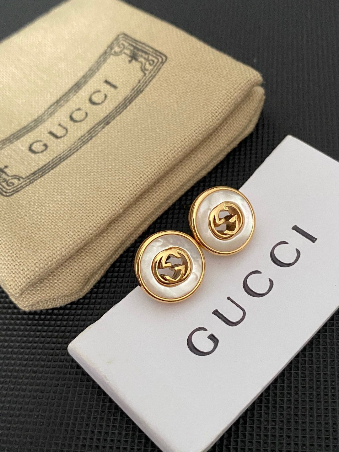 white sterling silver letter Stud Earrings for women - alternate angle view 4