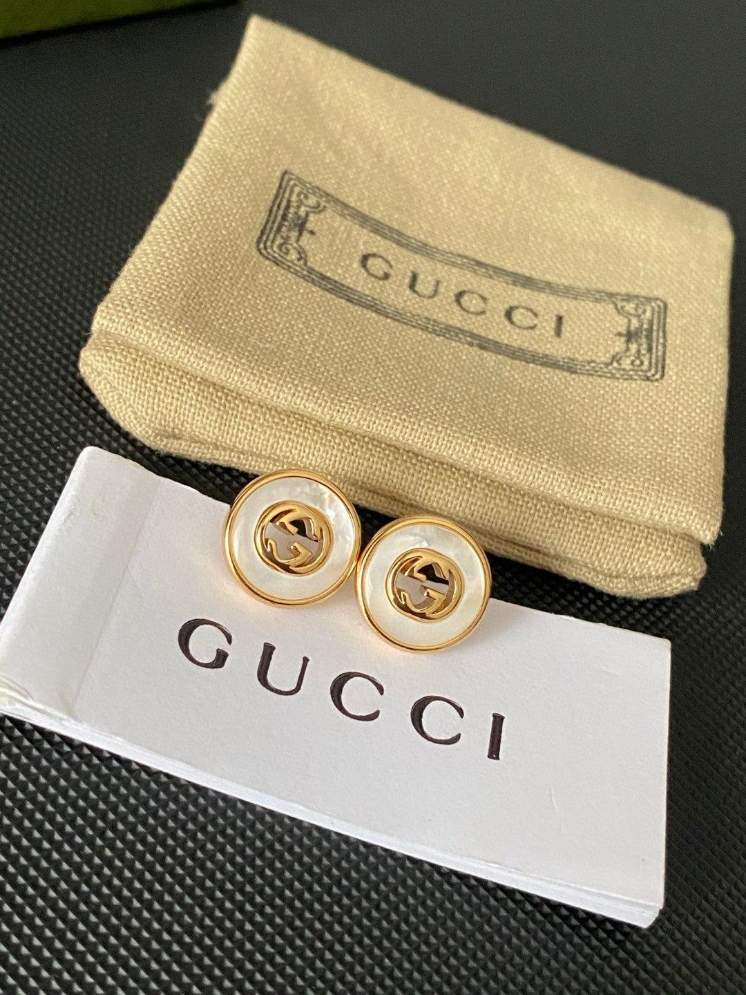 white sterling silver letter Stud Earrings for women - product detail view