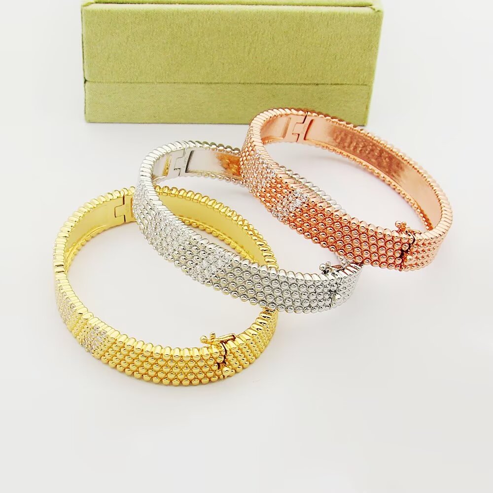tricolor crystal Bangle for women - alternate angle view 3