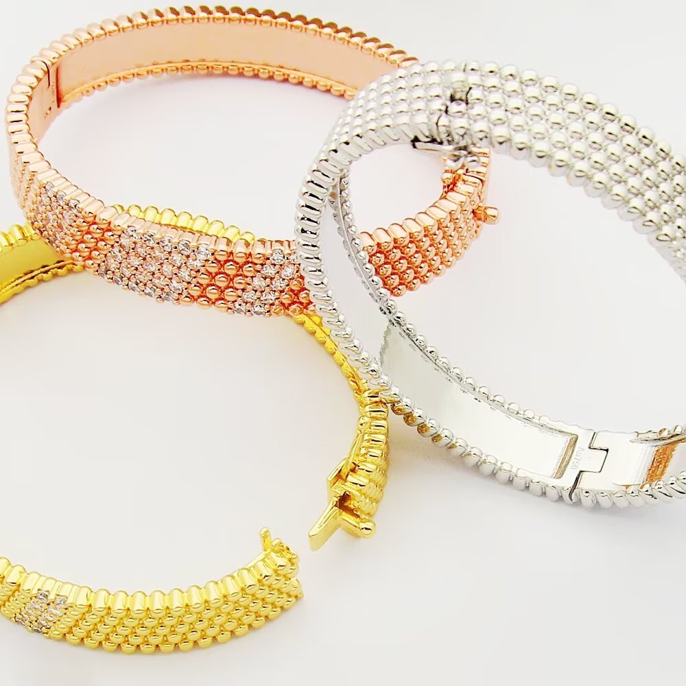 tricolor crystal Bangle for women - alternate angle view 8