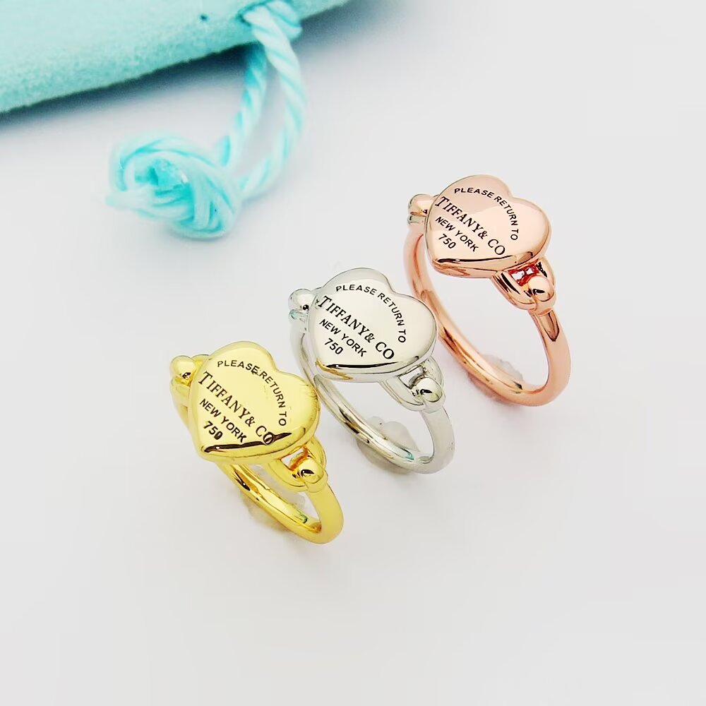 gold heart Ring for women - alternate angle view 2