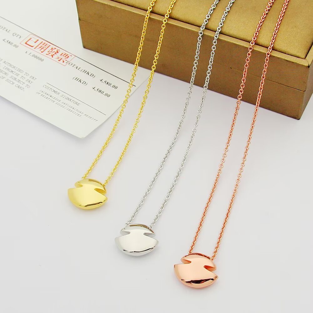 gold crystal unisex Necklace for men - alternate angle view 3