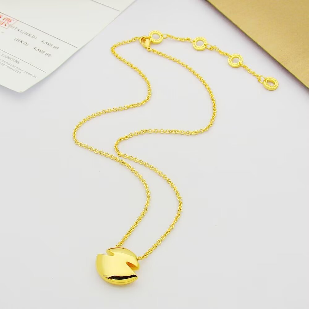 gold crystal unisex Necklace for men - alternate angle view 8
