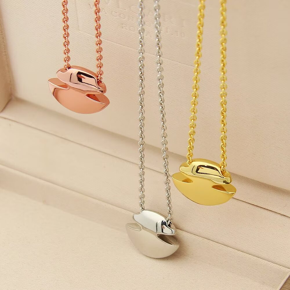 gold crystal unisex Necklace for men - alternate angle view 5