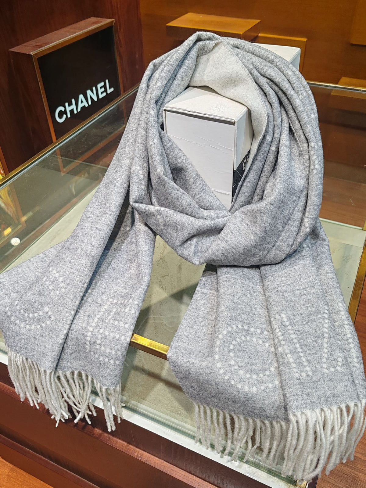 gray velvet Shawl for women - alternate angle view 4
