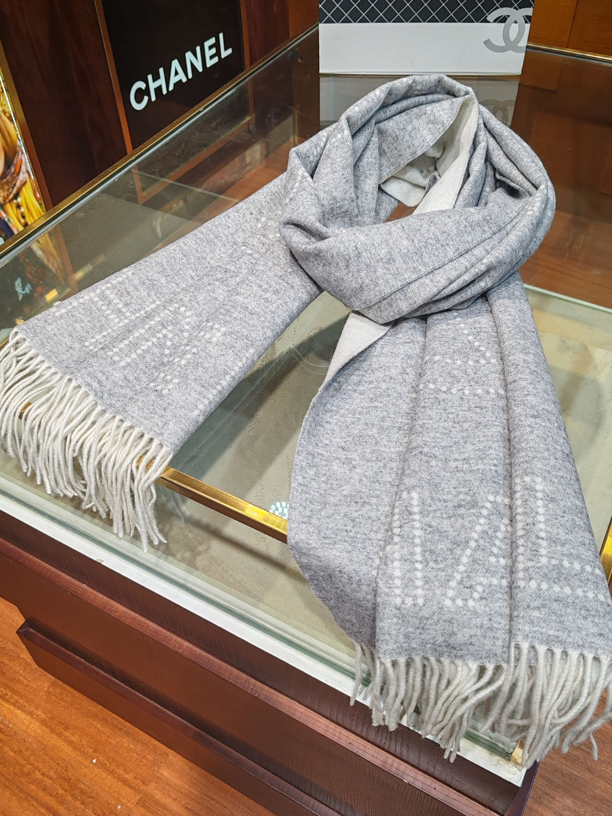 gray velvet Shawl for women - alternate angle view 5