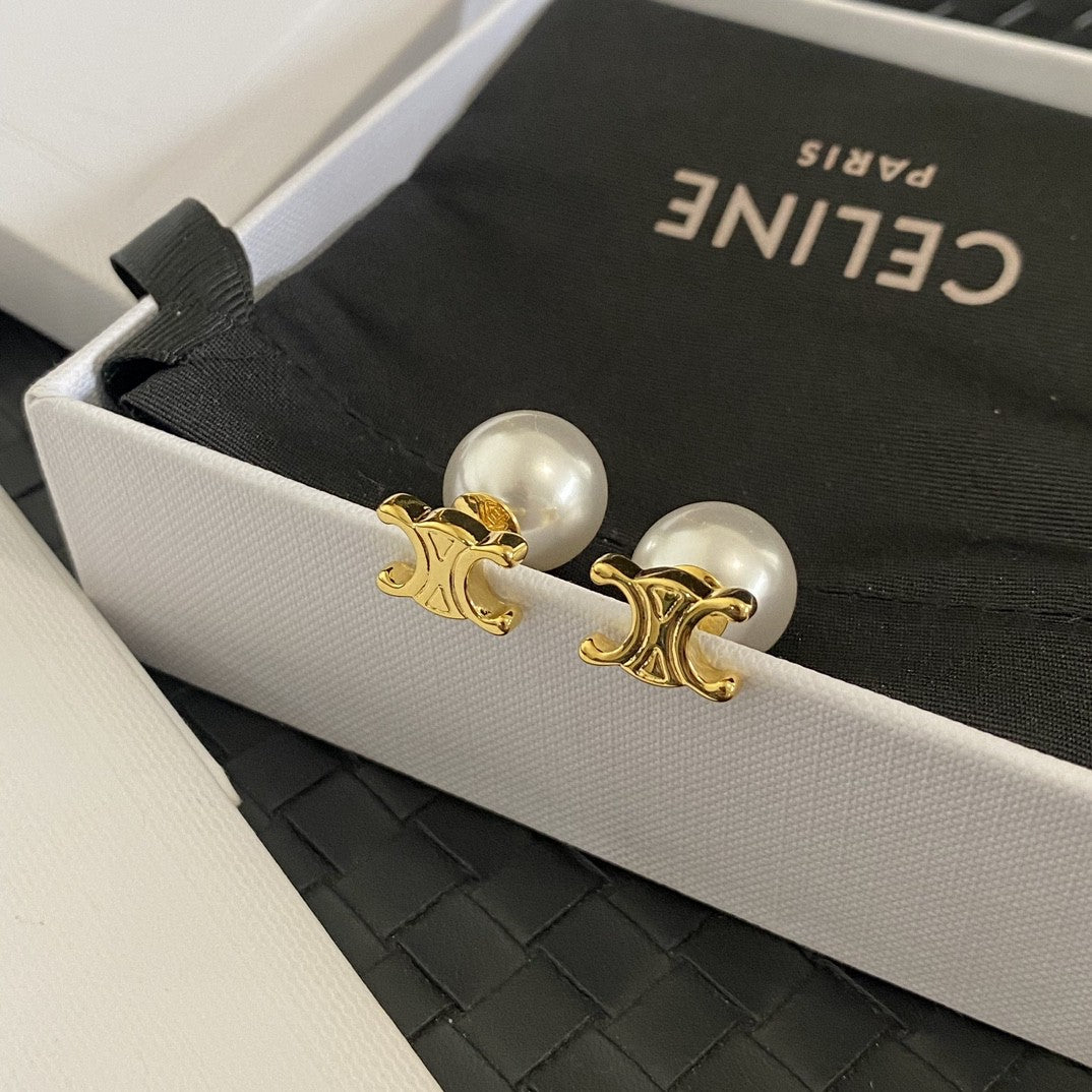 yellow brass letter Drop Earrings for women - alternate angle view 4