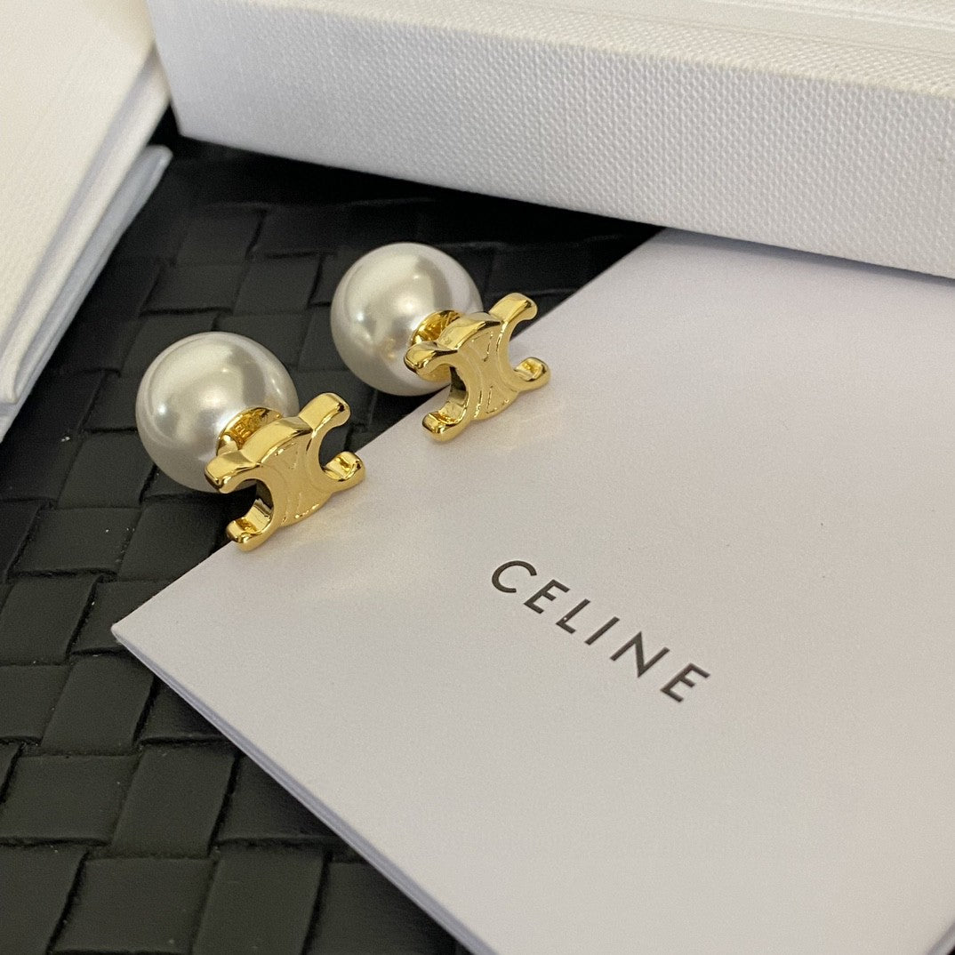 yellow brass letter Drop Earrings for women - product detail view