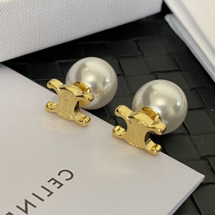 yellow brass letter Drop Earrings for women - alternate angle view 9