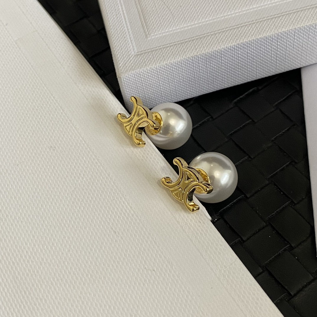 yellow brass letter Drop Earrings for women - alternate angle view 8