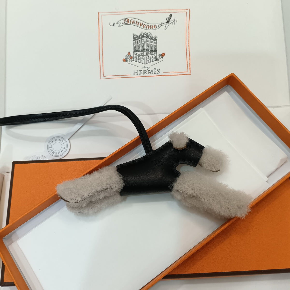 beige leather cute fashion accessory for women - product detail view