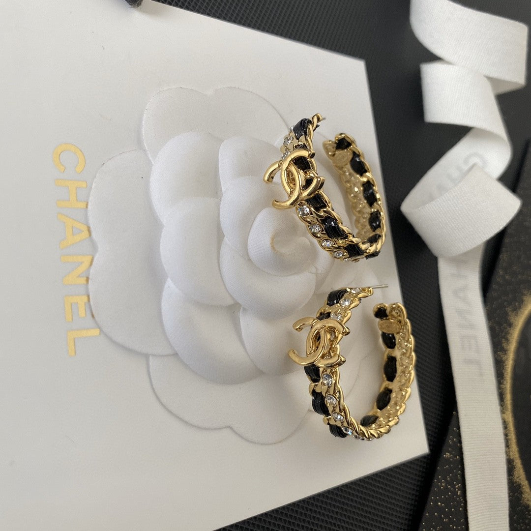 yellow brass letter Stud Earrings for women - alternate angle view 8