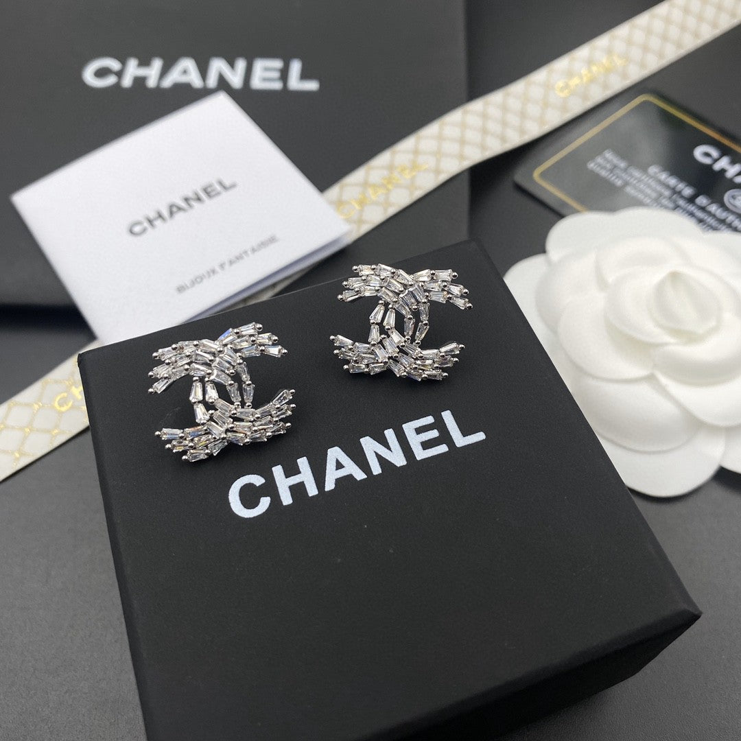 red crystal letter Drop Earrings for women - alternate angle view 6