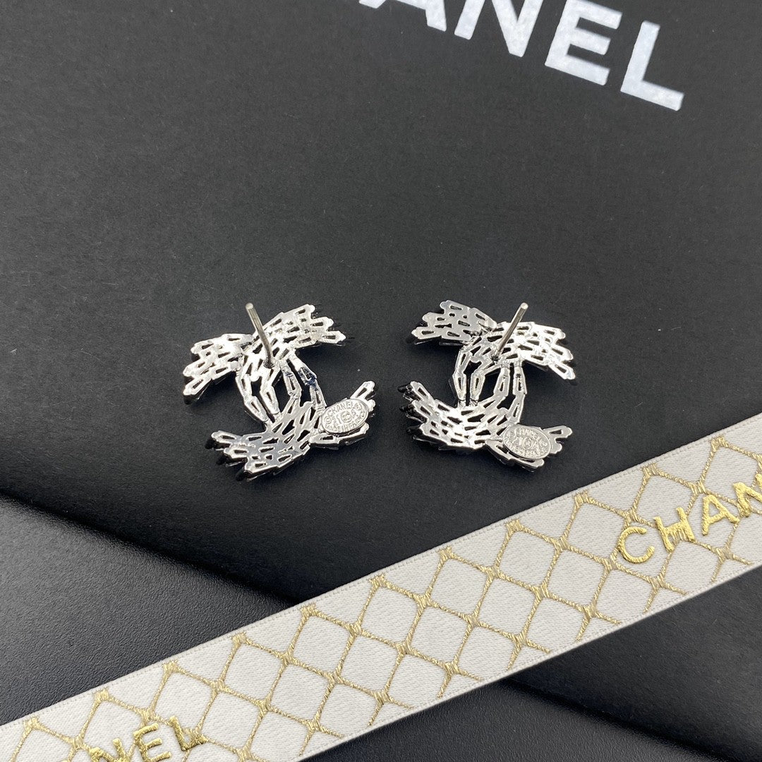 red crystal letter Drop Earrings for women - alternate angle view 5