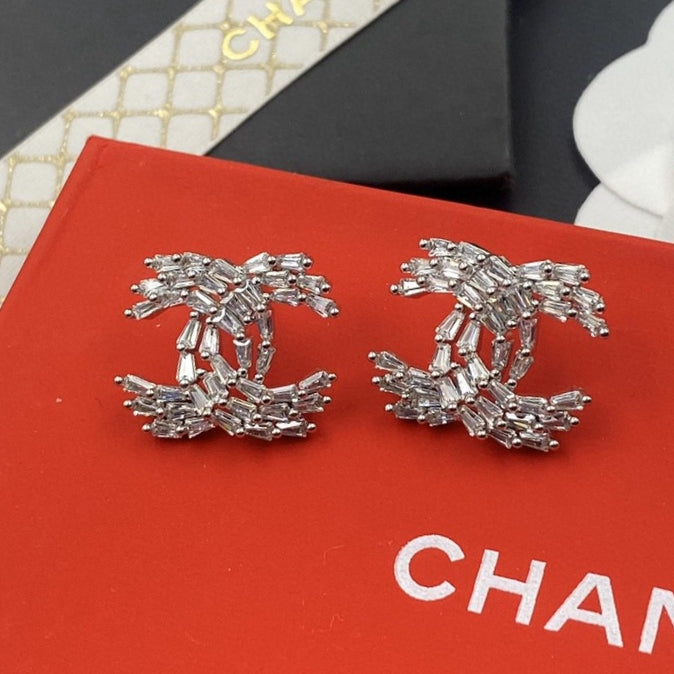 red crystal letter Drop Earrings for women - alternate angle view 7
