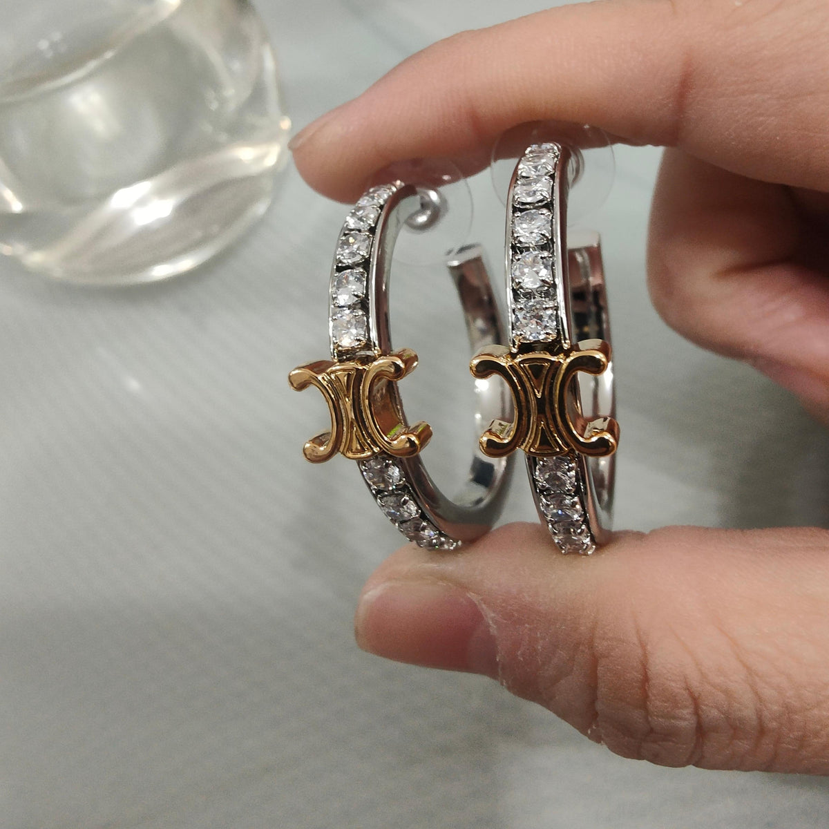 red letter Drop Earrings for women - alternate angle view 4