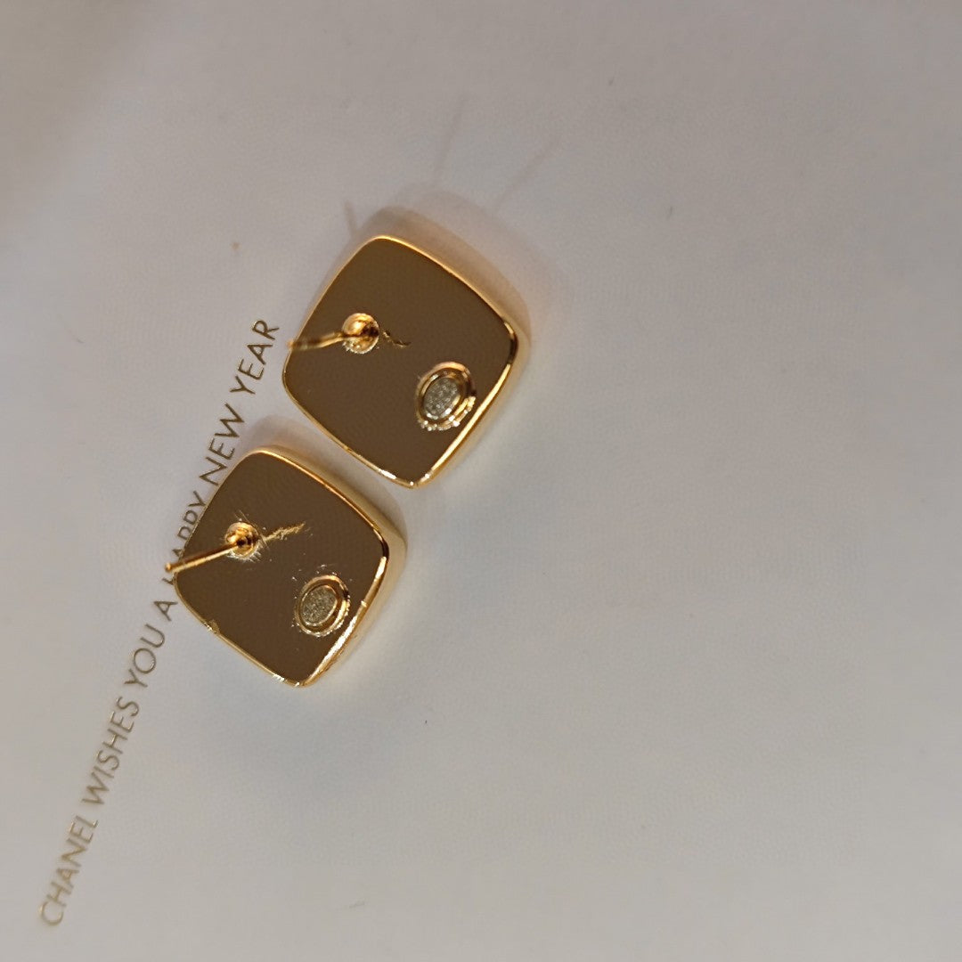yellow 925 sterling silver floral Stud Earrings for women - alternate angle view 5