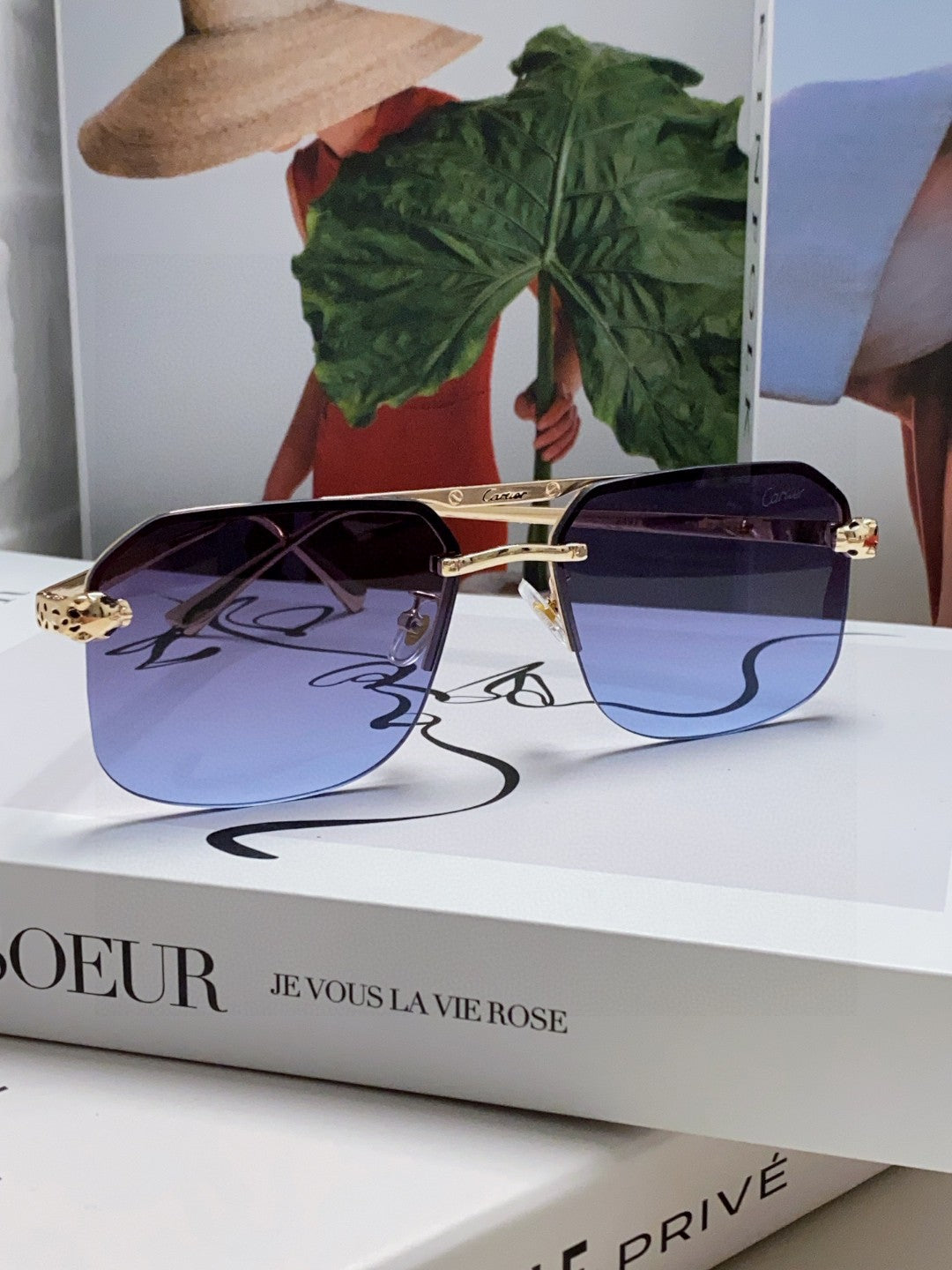 gold metal sun Sunglasses for men - alternate angle view 2