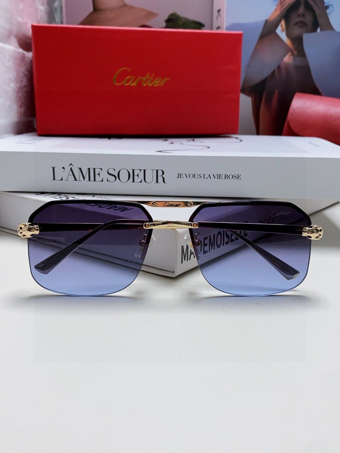 gold metal sun Sunglasses for men - alternate angle view 7