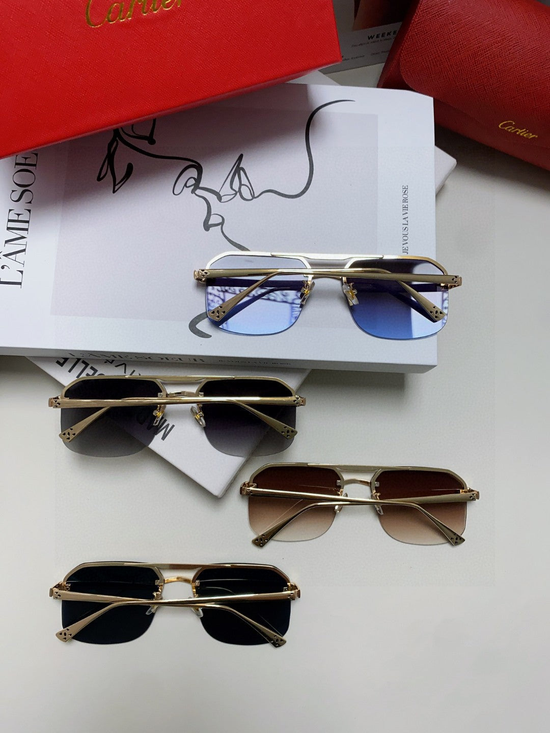 gold metal sun Sunglasses for men - alternate angle view 9