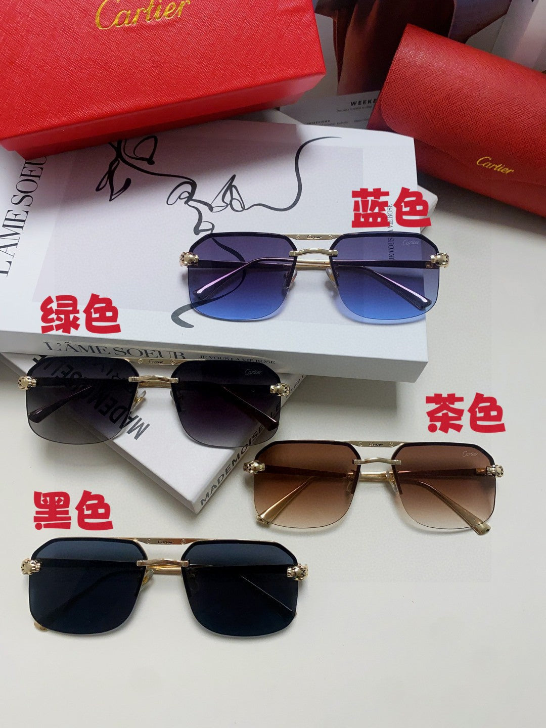 gold metal sun Sunglasses for men - alternate angle view 10