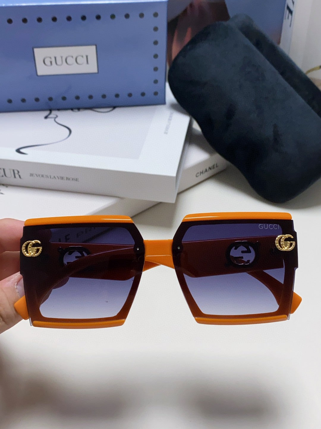 purple sun Sunglasses for men - alternate angle view 3