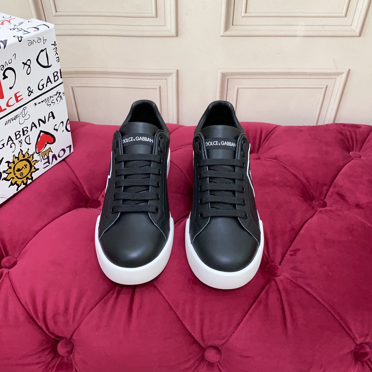 Dolce & Gabbana DG Heavy-Craft Calfskin Sneakers with 5D Accents