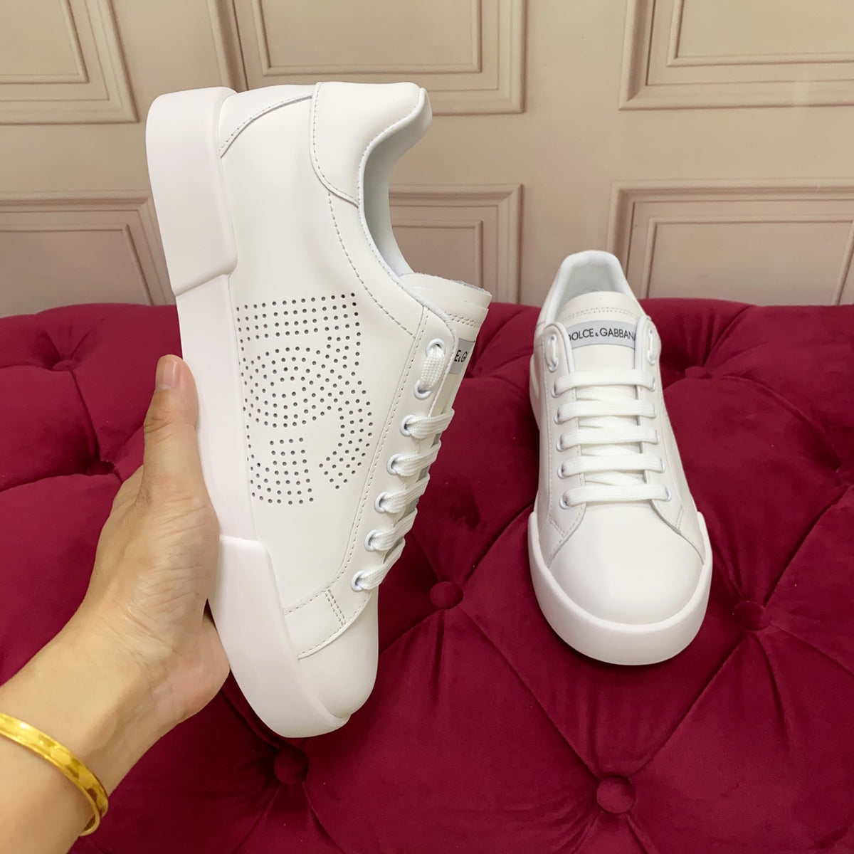 Dolce & Gabbana DG Heavy-Craft Calfskin Sneakers with 5D Accents