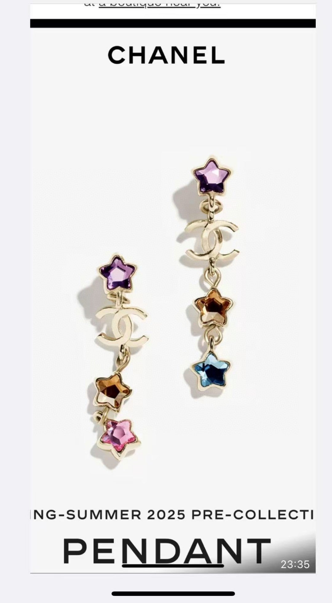 crystal double c Drop Earrings for women - alternate angle view 6
