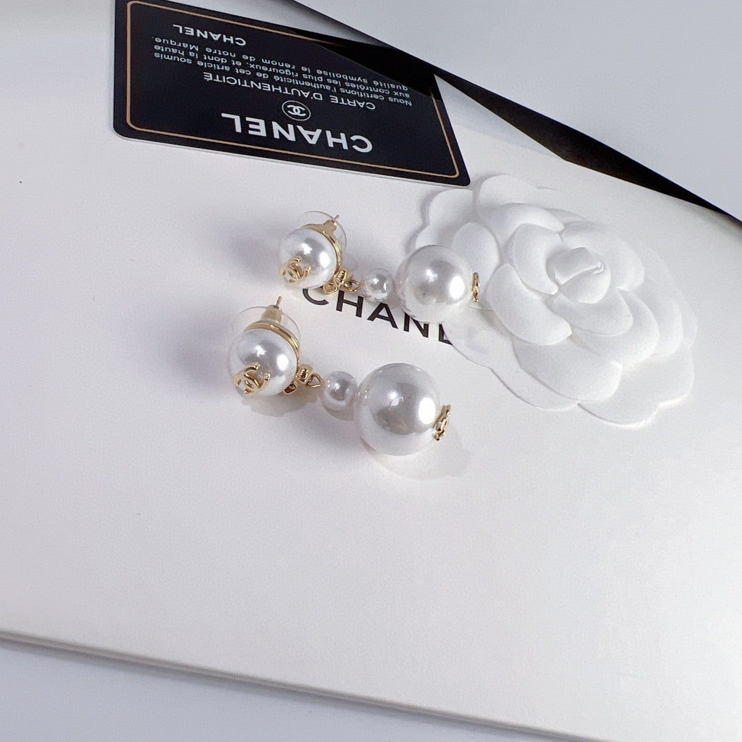 pearl letter Drop Earrings for women - alternate angle view 8