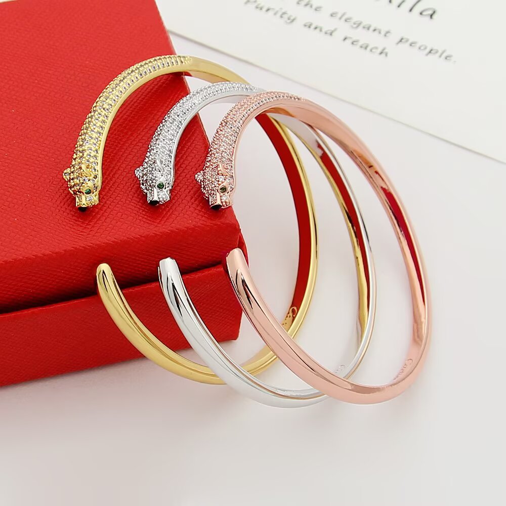 rose gold crystal rose Bangle for women - alternate angle view 5
