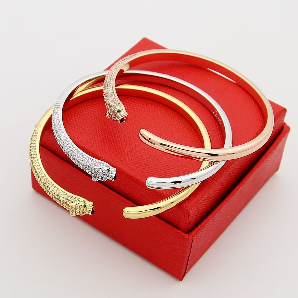 rose gold crystal rose Bangle for women - alternate angle view 4