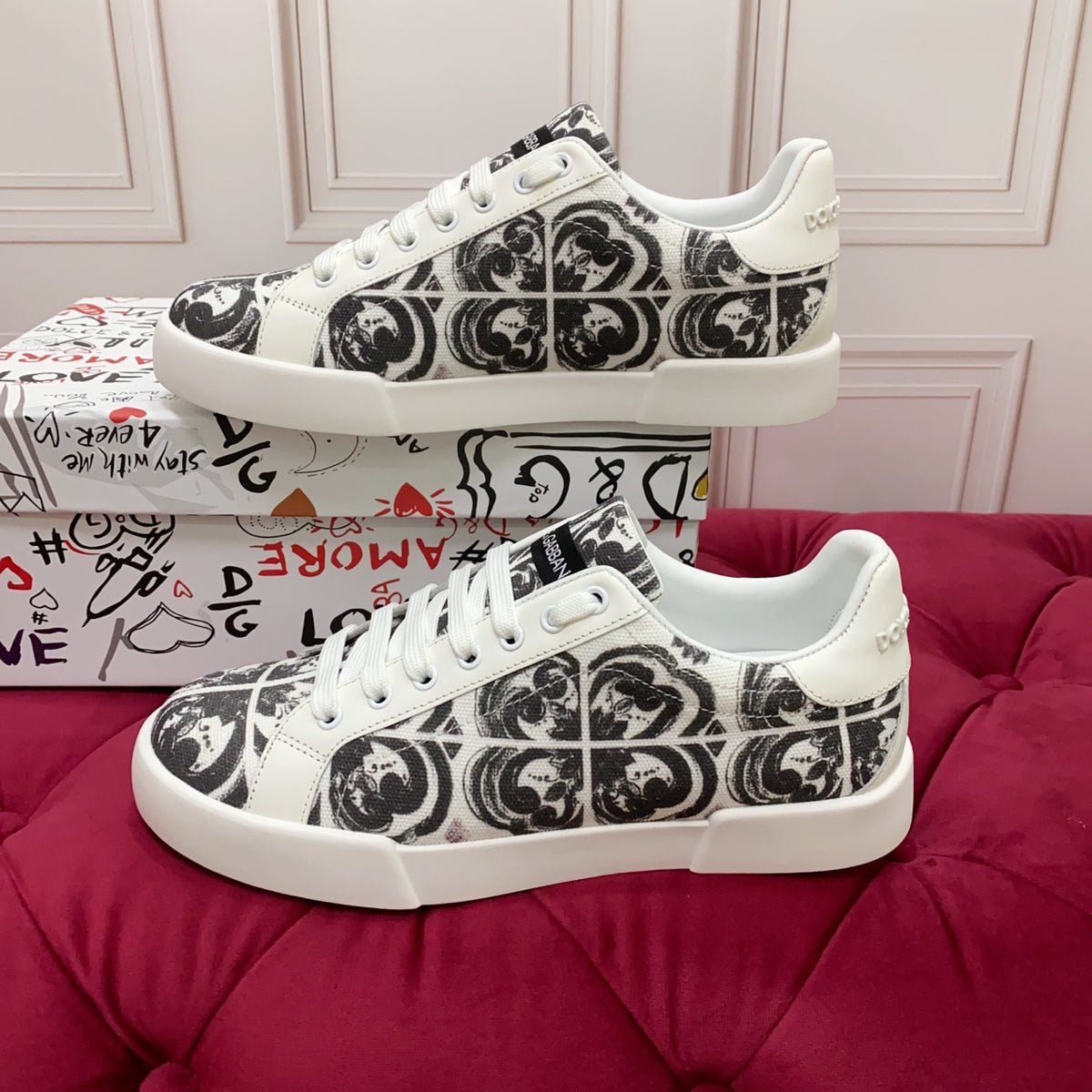 Dolce & Gabbana DG Heavy-Craft Calfskin Sneakers with 5D Accents