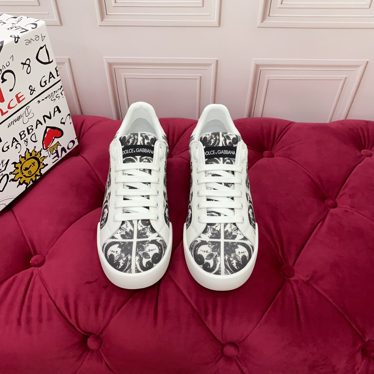 Dolce & Gabbana DG Heavy-Craft Calfskin Sneakers with 5D Accents