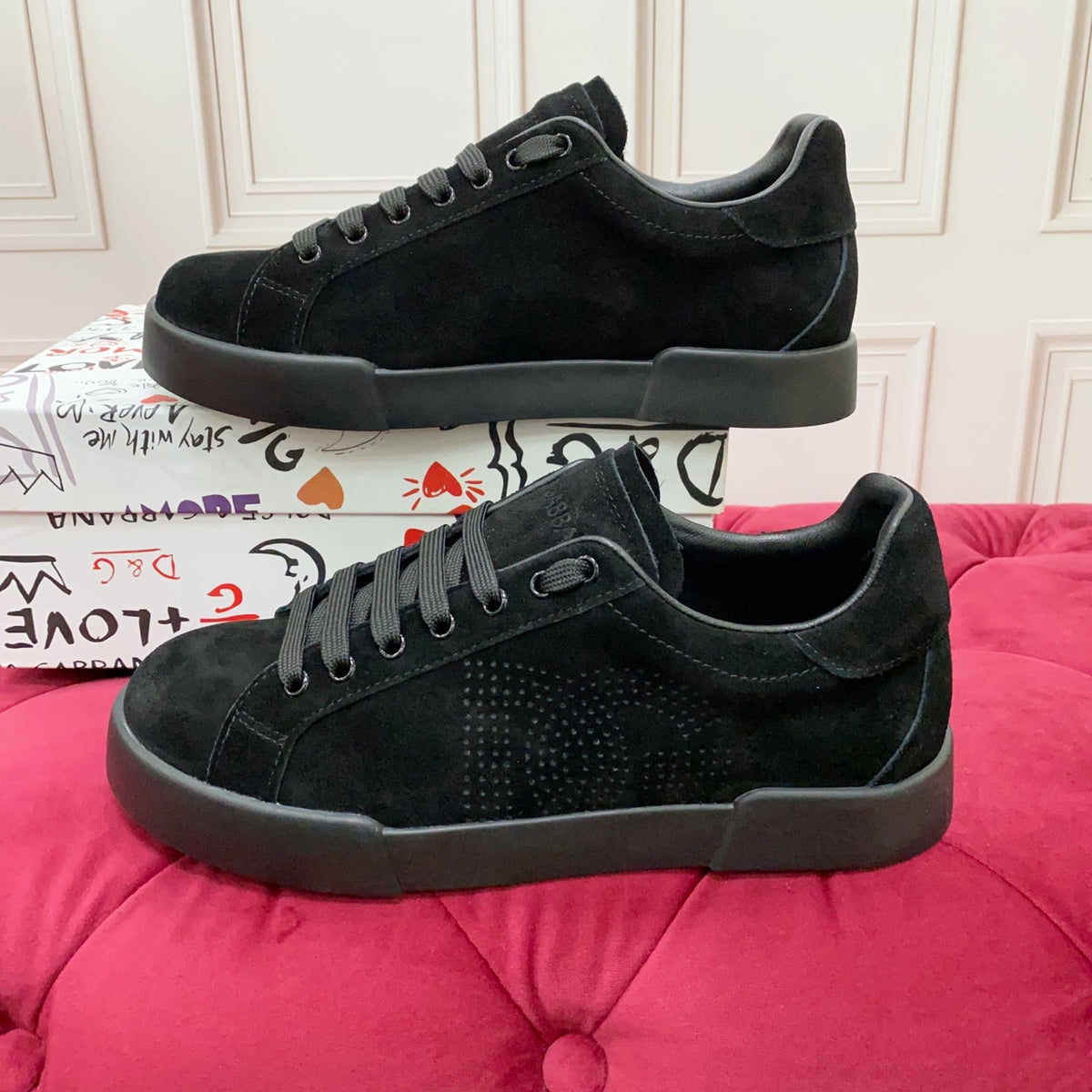 Dolce & Gabbana DG Heavy-Craft Calfskin Sneakers with 5D Accents