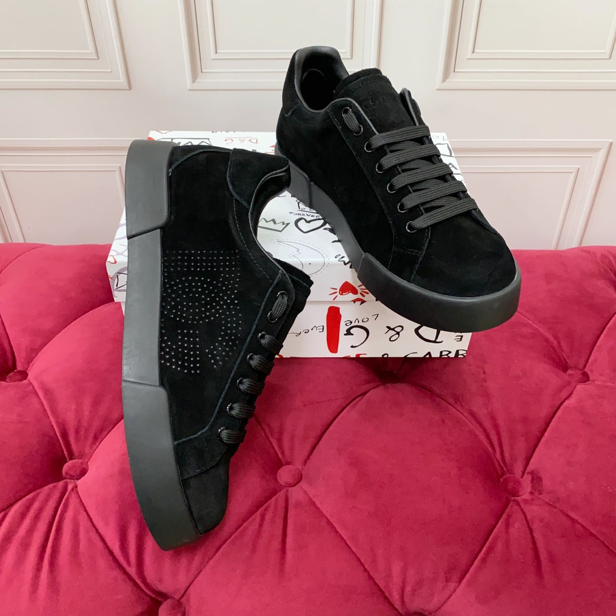 Dolce & Gabbana DG Heavy-Craft Calfskin Sneakers with 5D Accents