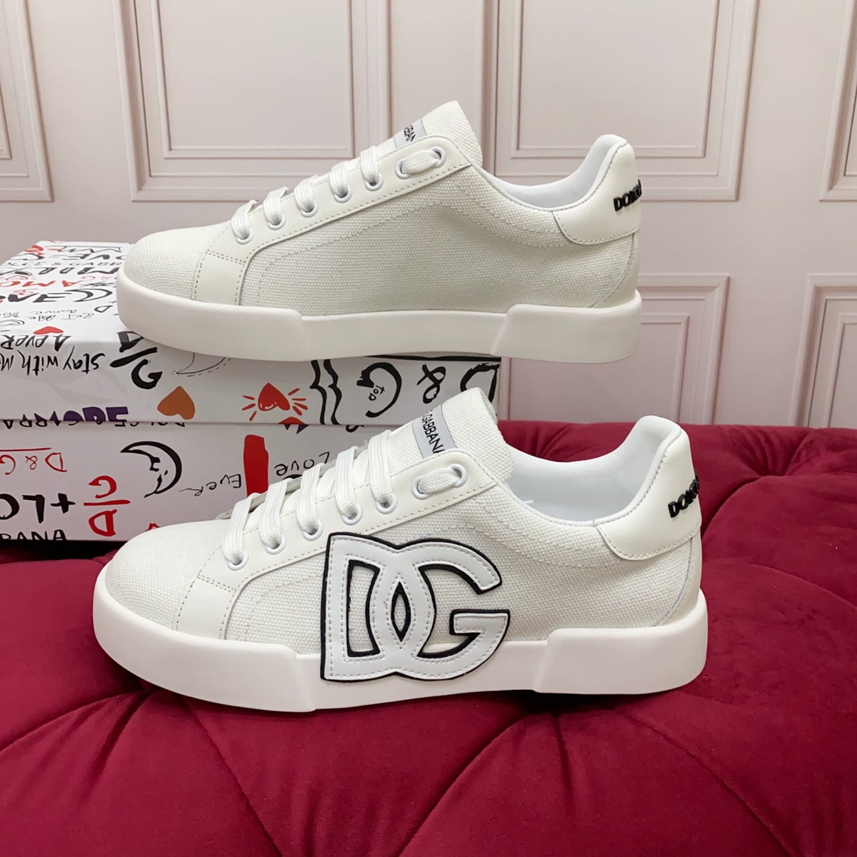 Dolce & Gabbana DG Heavy-Craft Calfskin Sneakers with 5D Accents