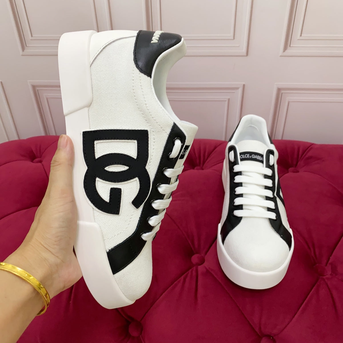 Dolce & Gabbana DG Heavy-Craft Calfskin Sneakers with 5D Accents