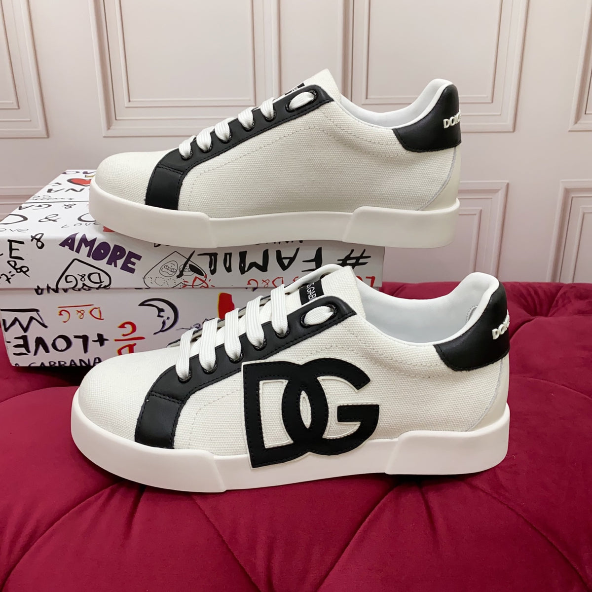 Dolce & Gabbana DG Heavy-Craft Calfskin Sneakers with 5D Accents