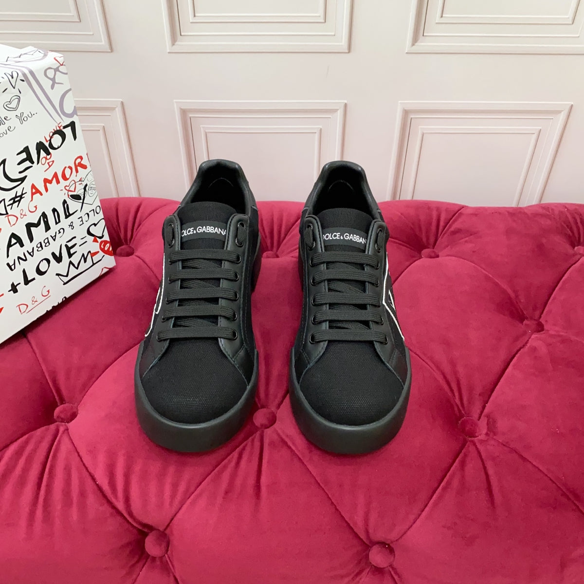 Dolce & Gabbana DG Heavy-Craft Calfskin Sneakers with 5D Accents