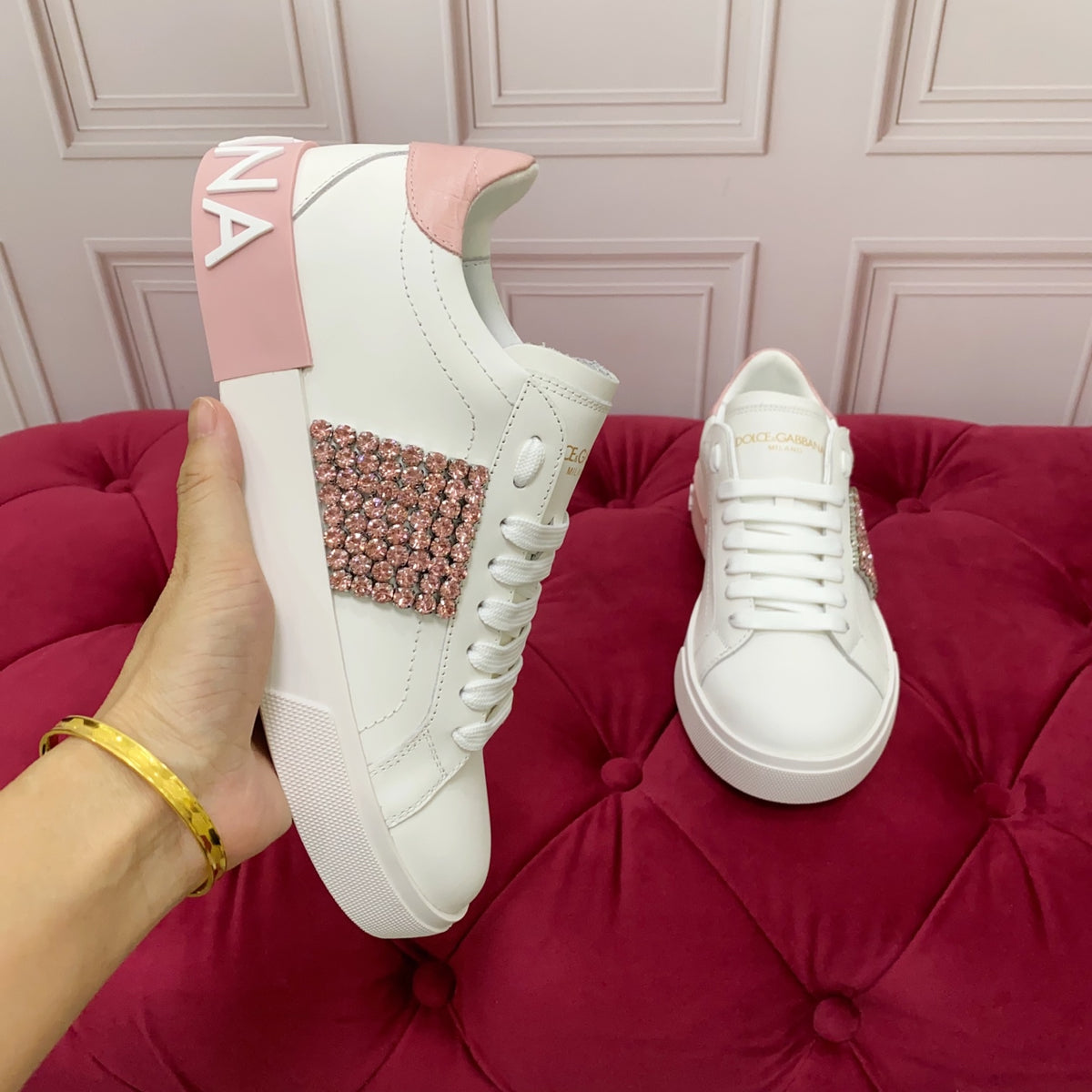 Dolce & Gabbana DG Heavy-Craft Calfskin Sneakers with 5D Accents