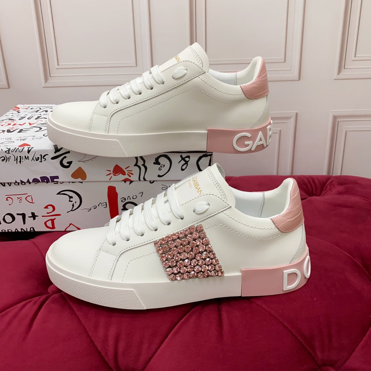 Dolce & Gabbana DG Heavy-Craft Calfskin Sneakers with 5D Accents