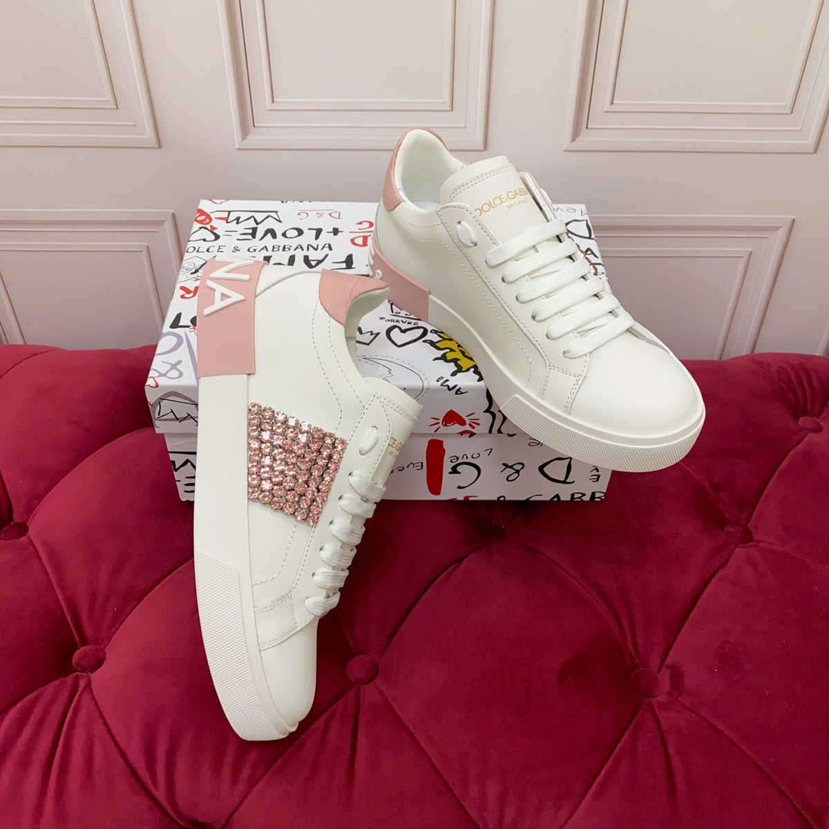 Dolce & Gabbana DG Heavy-Craft Calfskin Sneakers with 5D Accents